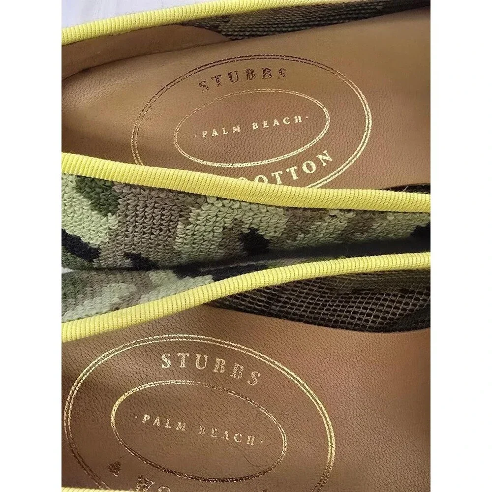 Stubbs & Wootton Needlepoint Camo Green Women's Loafers Shoe 9 AA NEW!  $625